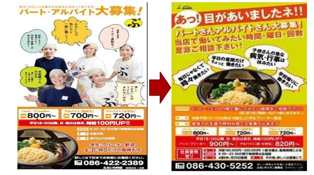 求人チラシのビフォーアフター